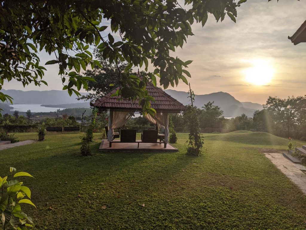 garden area amidst nature and lush greenery