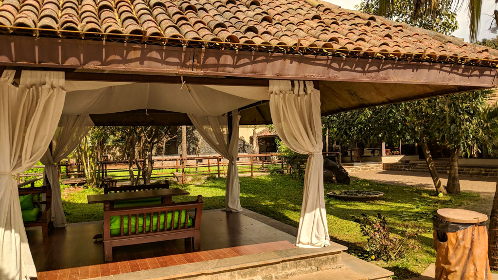 lounge space with garden view