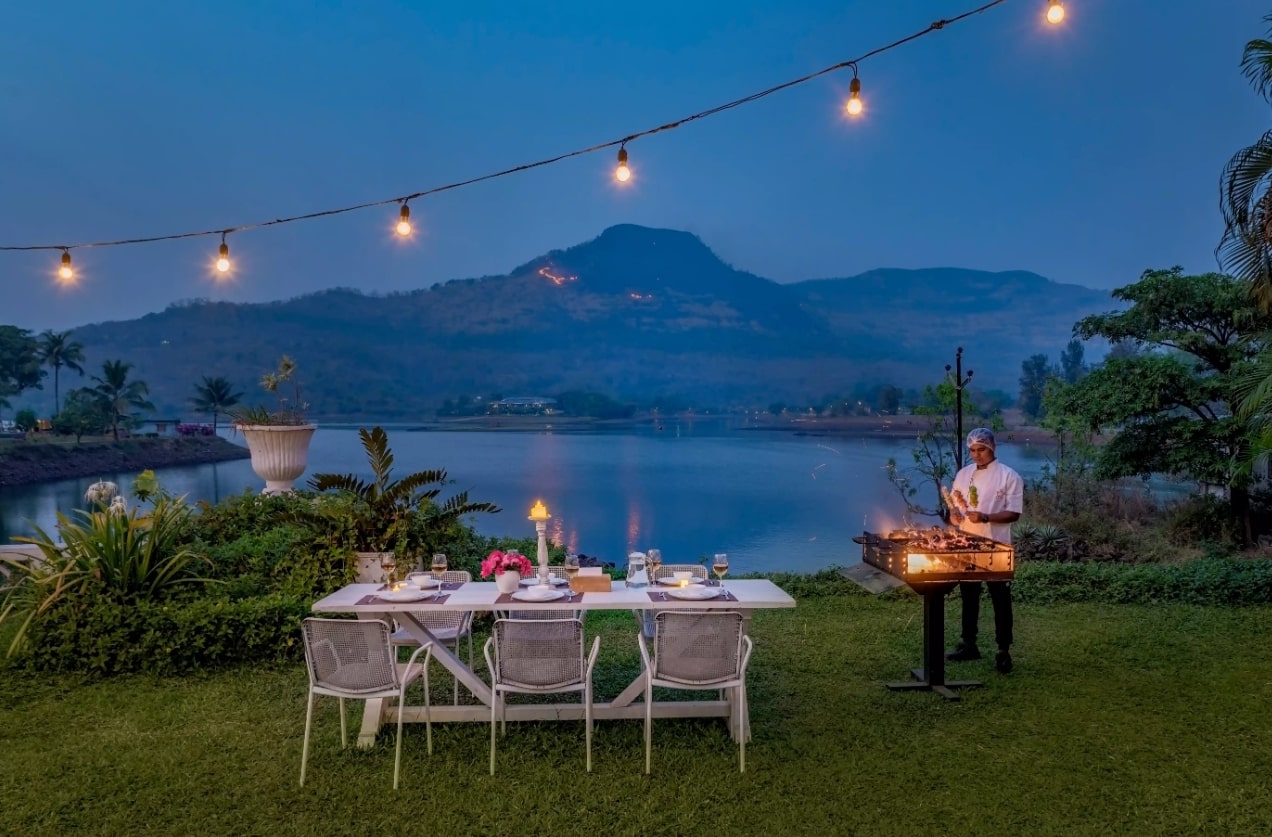 Resorts In Karjat For Overnight Stay: The Athena Escape outside dining view