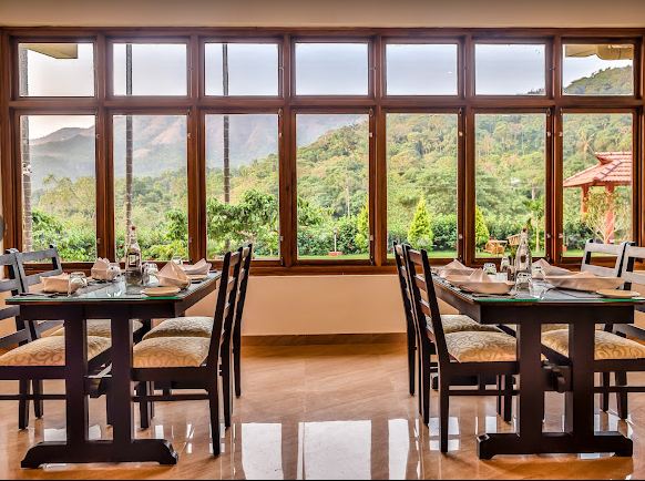 coorg crest hill retreat dining area view