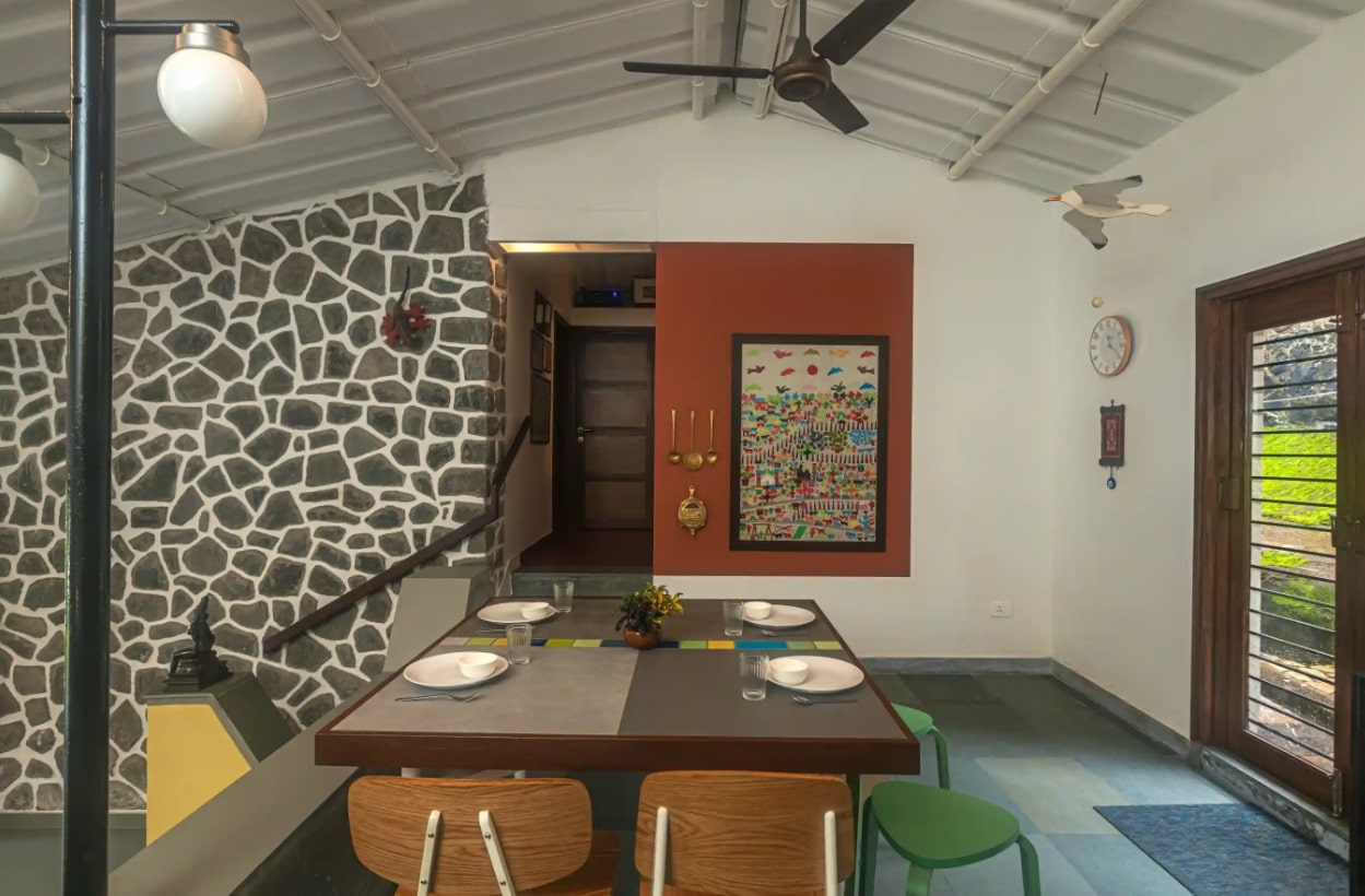 2bhk villa with private pool in lonavala- dining table view