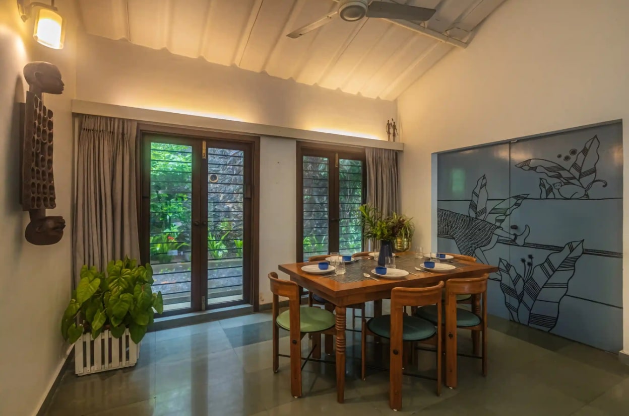 2bhk villa with private pool in lonavala-dining area view