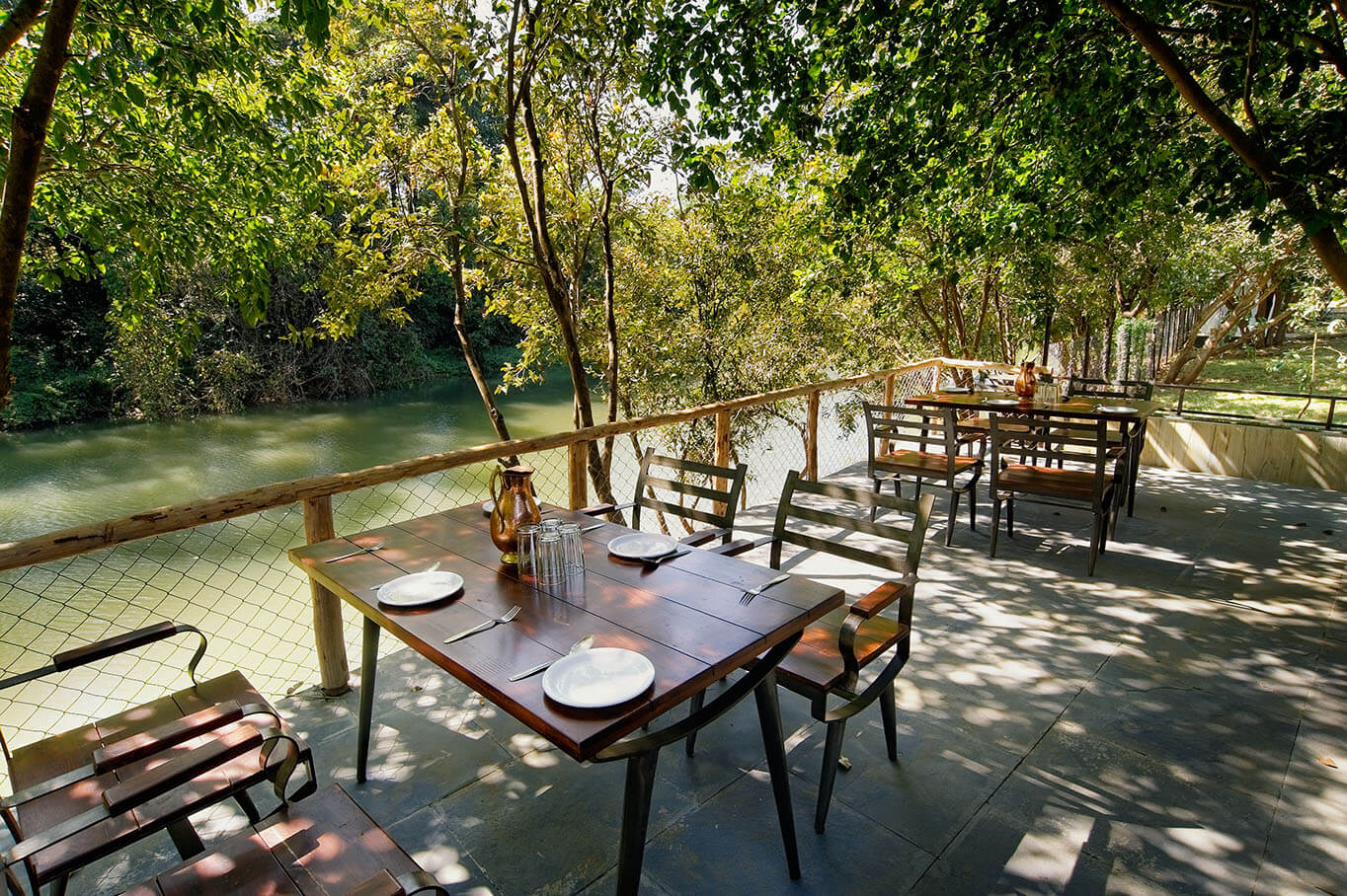 Resorts near pune in monsoon-dreamy cottages on an island dining view 