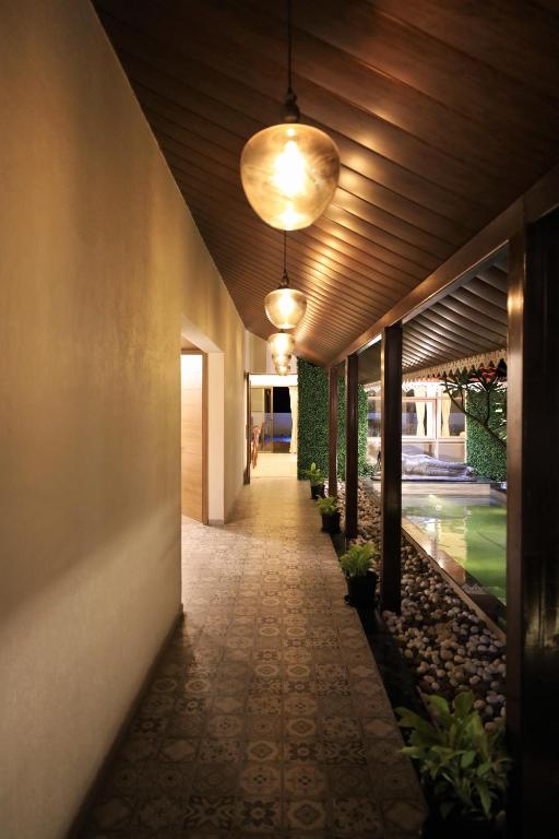 private luxury villa in alibaug hallway view