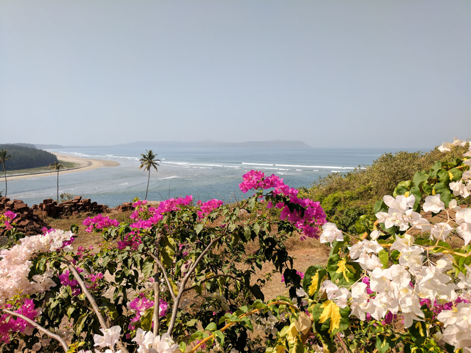 secluded homestay- view of the beach from the property