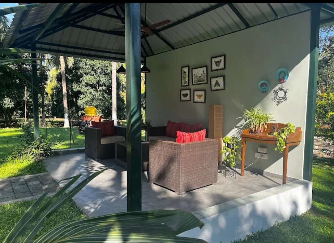 monsoon getaways near bangalore: The Jungle Sanctuary outdoor lounge view