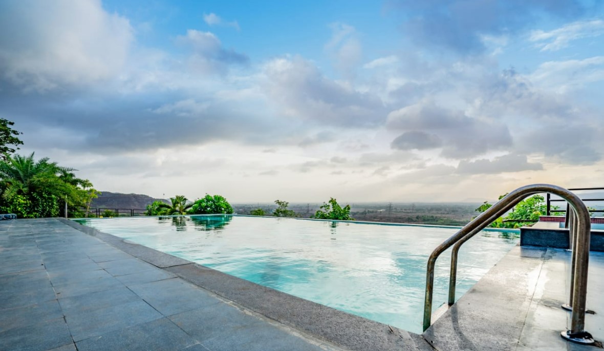 spa resorts in maharashtra: Kajrat Hill View Resort pool view