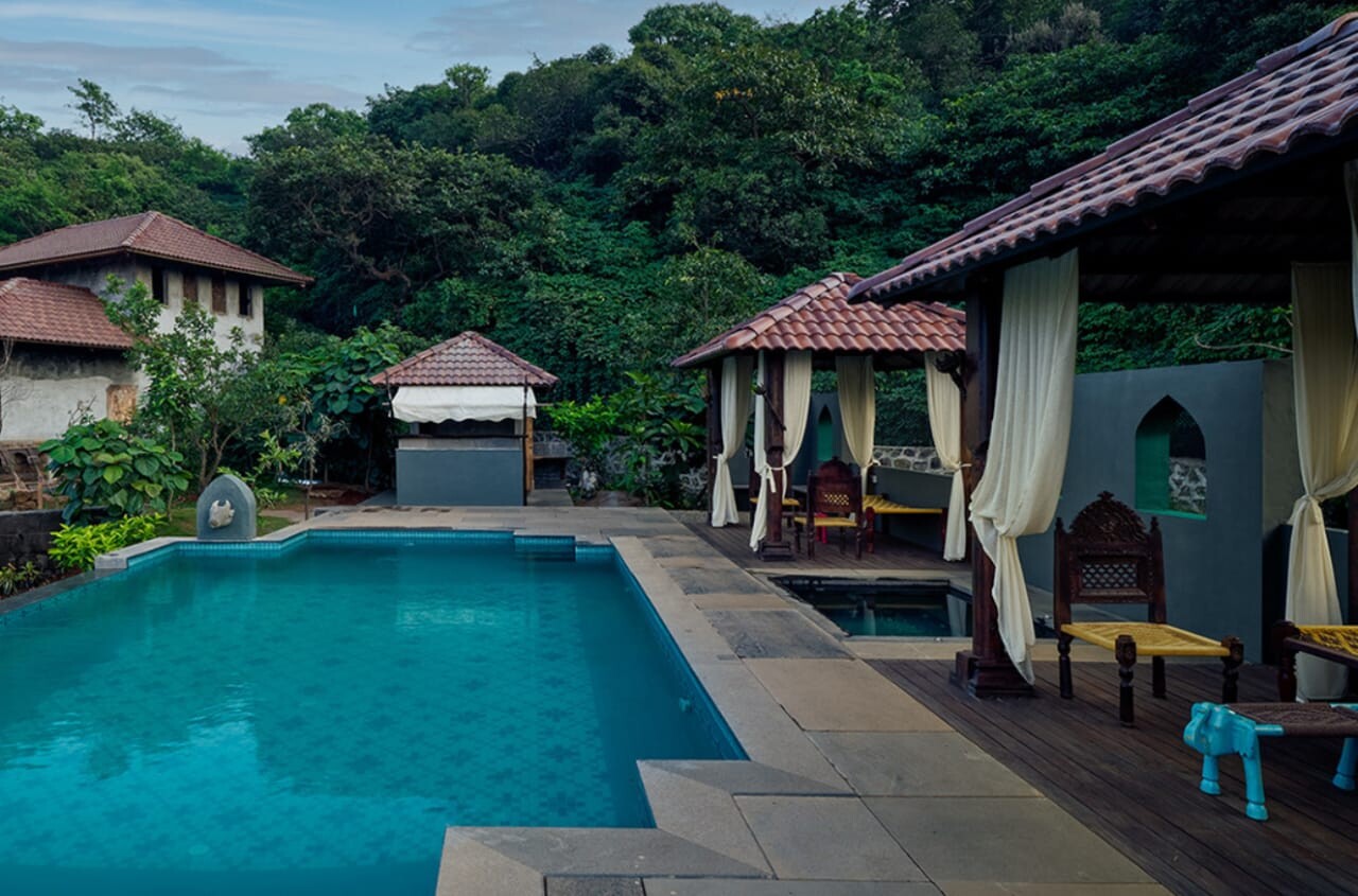 Unique Lonavala Resorts: Maratha Heritage pool view