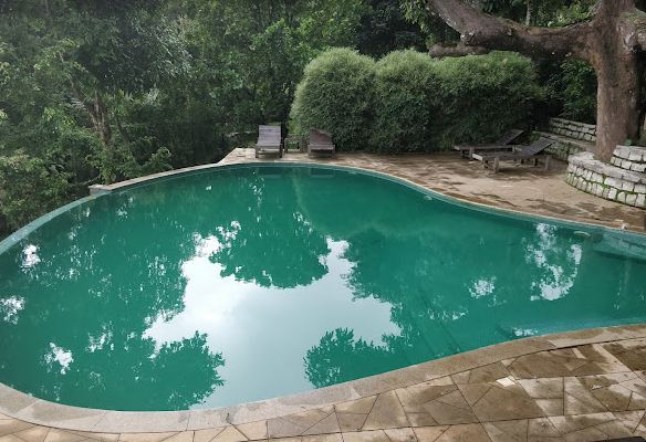 the mudigeri hideaway pool area view