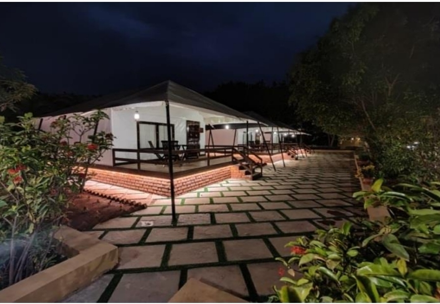 Farm stay in Panchgani- property view at night