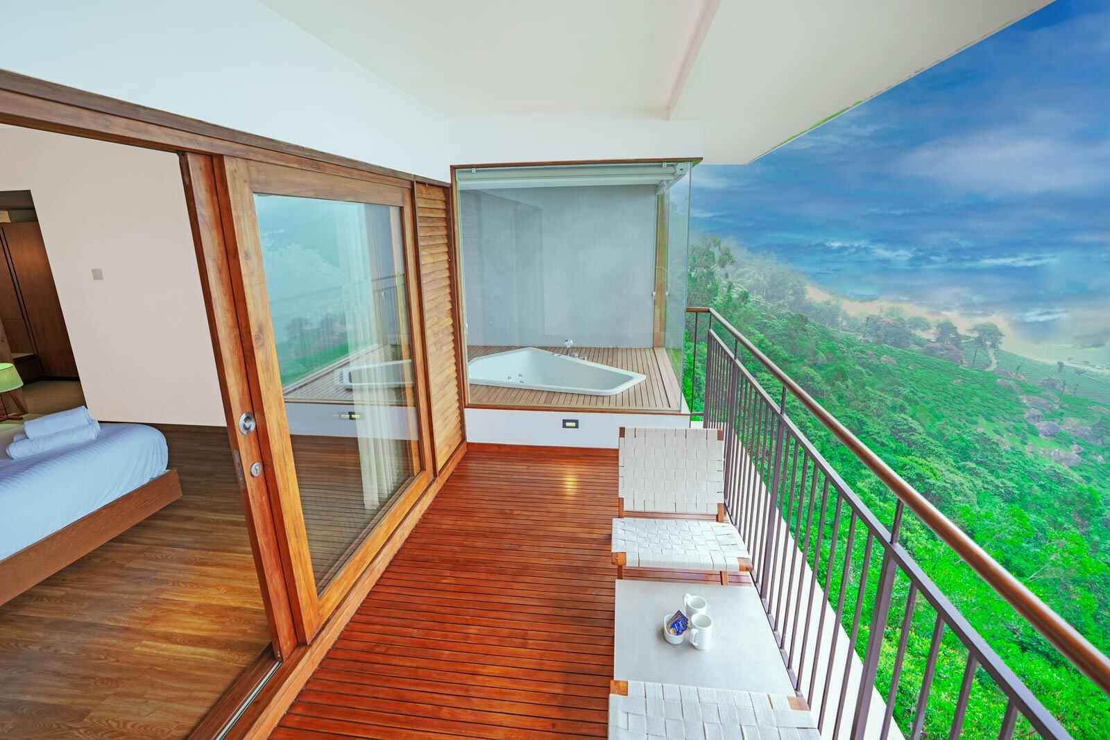 munnar resorts with pool: VerdeVille balcony view