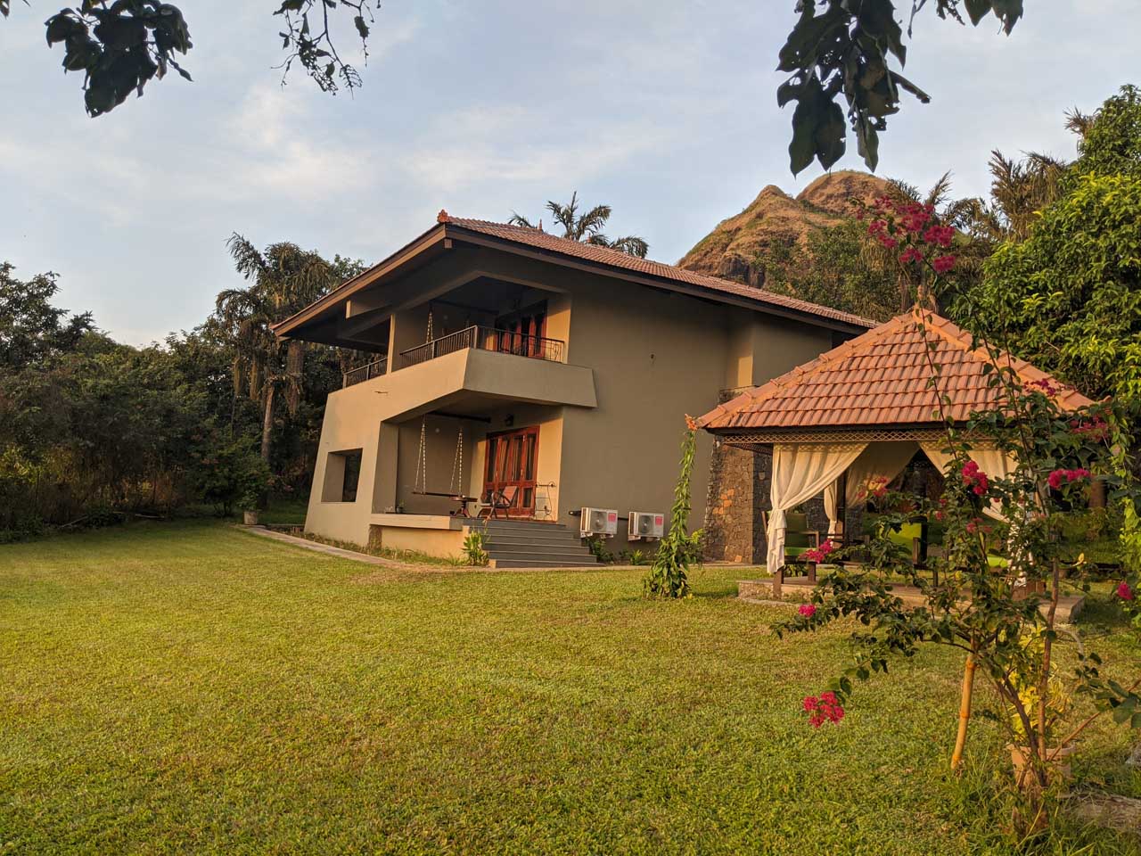 Front view of the Mountain Resort In Mulshi, perfect for couples celebrating their wedding or anniversary