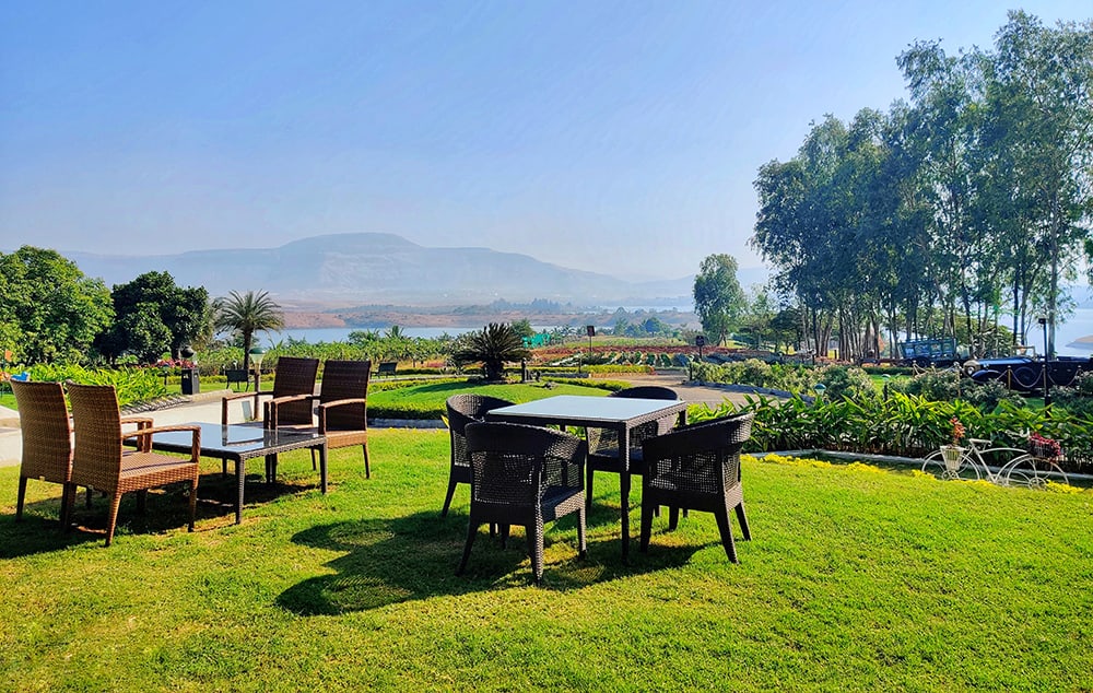 Outdoor lawn at Nature Holistic Wellness Retreat In Lonavala- a perfect place near Mumbai to connect with nature and indulge in the art of Yoga!