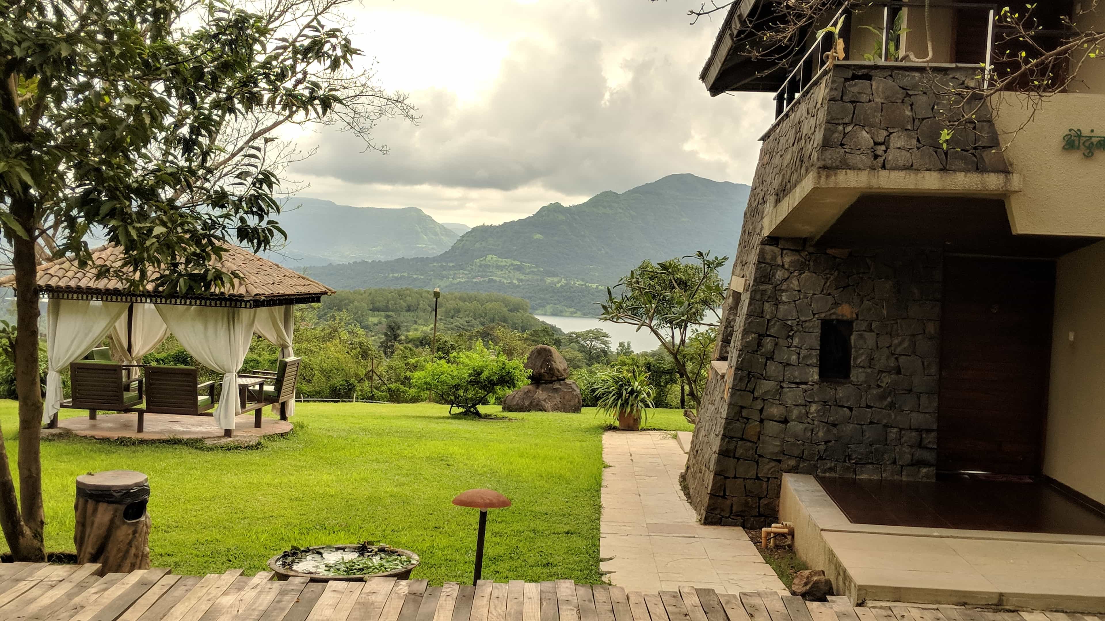 View from the Mountain Resort In Mulshi, surrounded by the Sahyadri mountains 