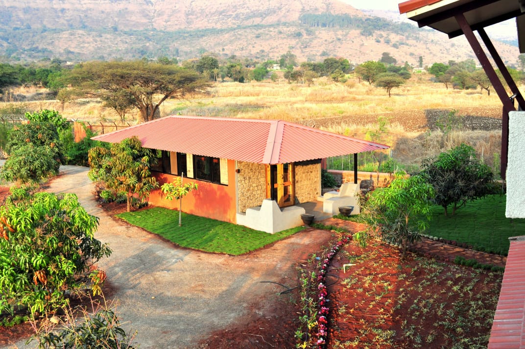 Ariel view of the Nature Wellness Retreat in Mulshi- a perfect place near Mumbai to connect with nature and indulge in the art of Yoga!