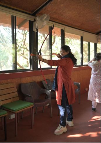 Archery activities at Nature Wellness Retreat in Mulshi- a perfect place near Mumbai to connect with nature and indulge in the art of Yoga!