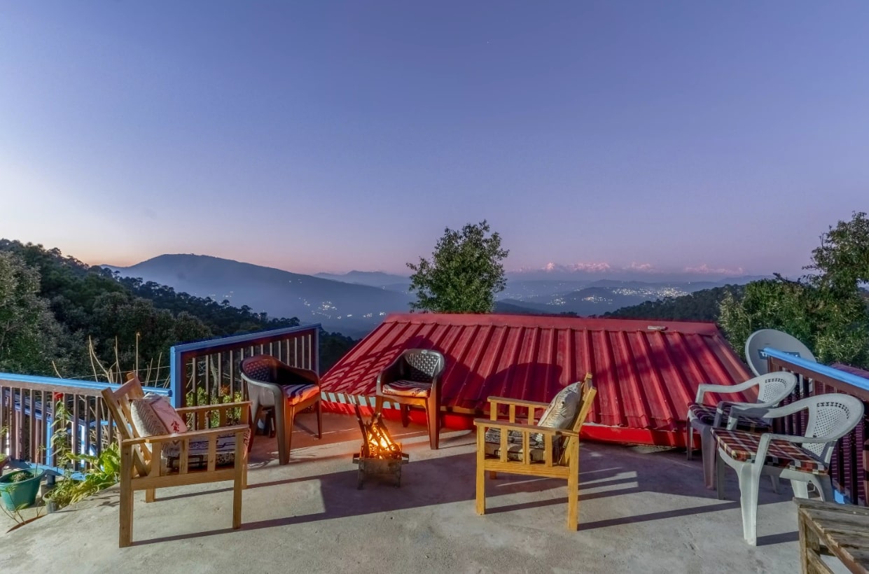 Himalayan Orchard Escape-bonfire night view