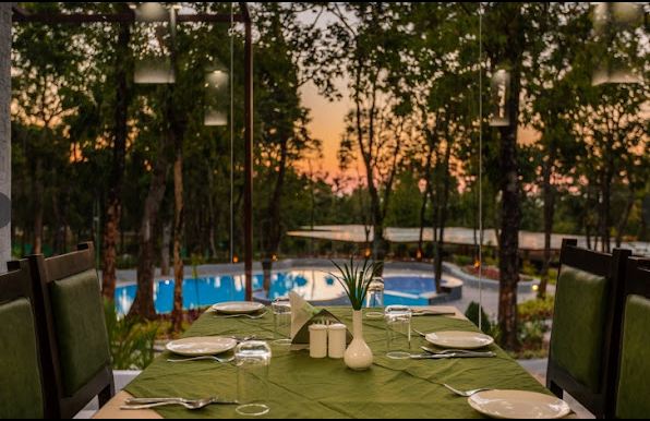 Luxurious Staycations Near Bangalore-The Nature Haven dining area view