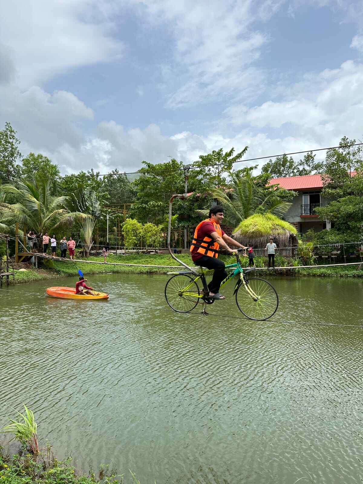 Karjat Valley Escape Resort With Adventure Sports- rope cycling view