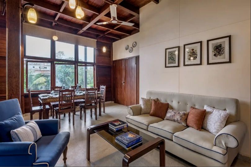 Living room at the Lonavala Rockhouse Retreat