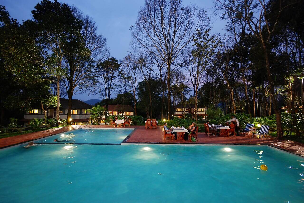 swimming pool at A Green Stay, one of the best monsoon getaways in Kerala