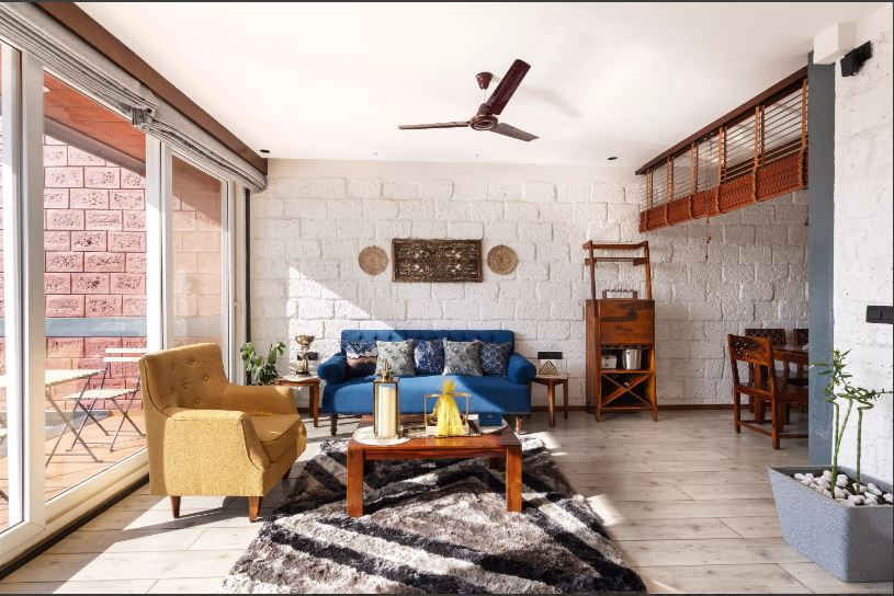 Living room at the Secluded Wilderness Charm, one of the best 3BHK villas in Lonavala with pool