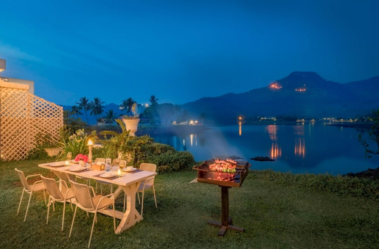 villa with activities near mumbai-romantic dinner view